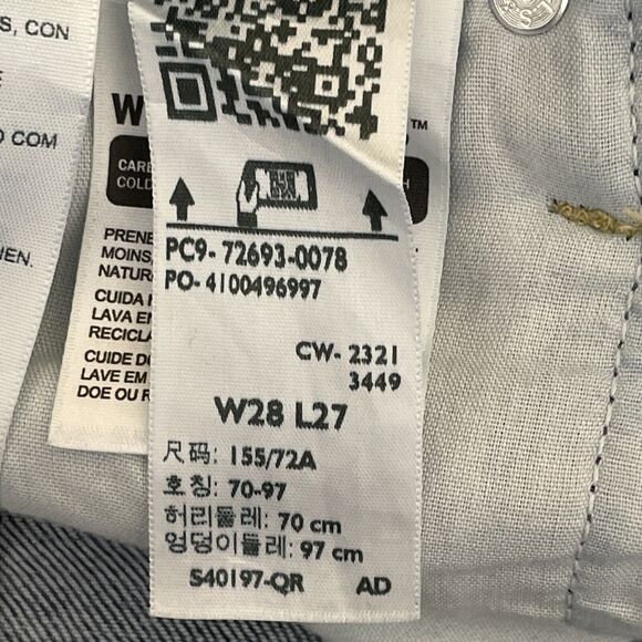 Levi's Womens Blue Denim Jeans Size 28 Buttonfly Ribcage Straight Ankle Stretch - Picture 12 of 13